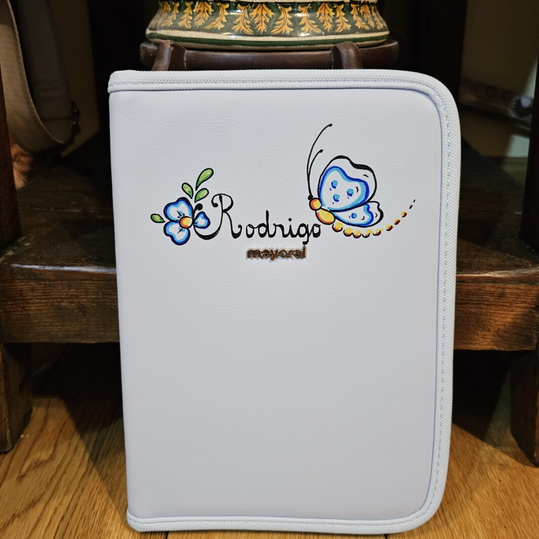 Porta documentos de bebé azul liso Mayoral
