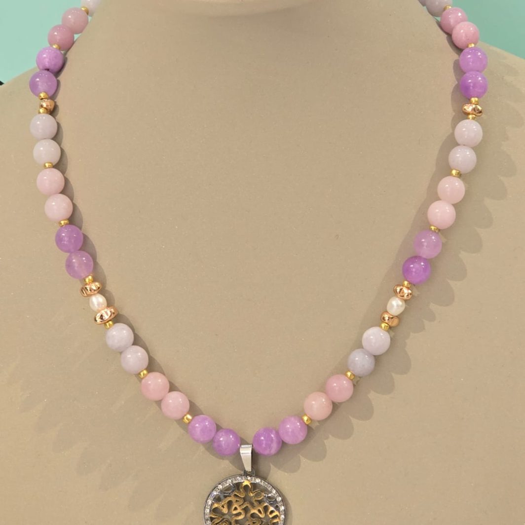 collar piedras naturales morganita
