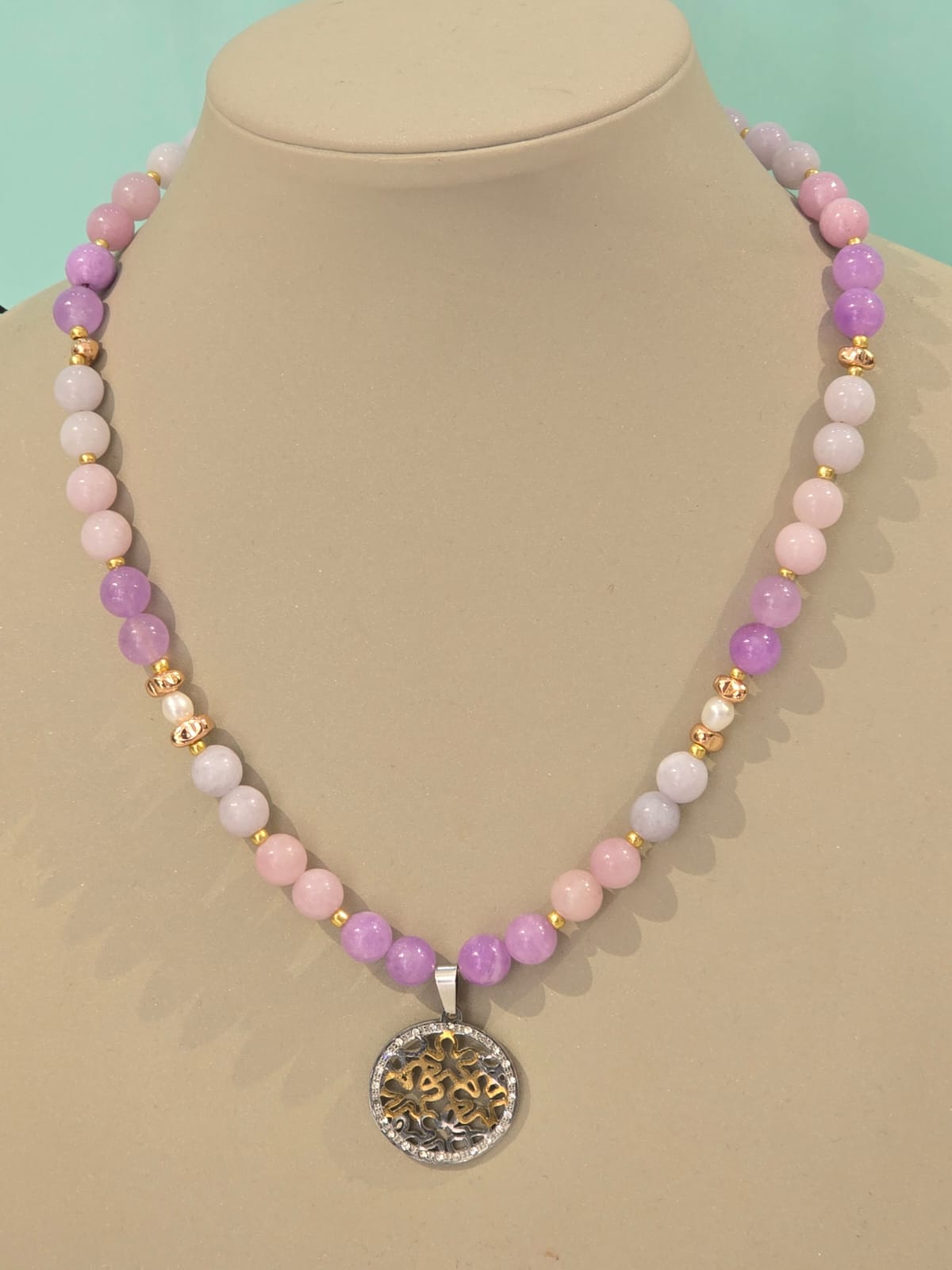 collar piedras naturales morganita