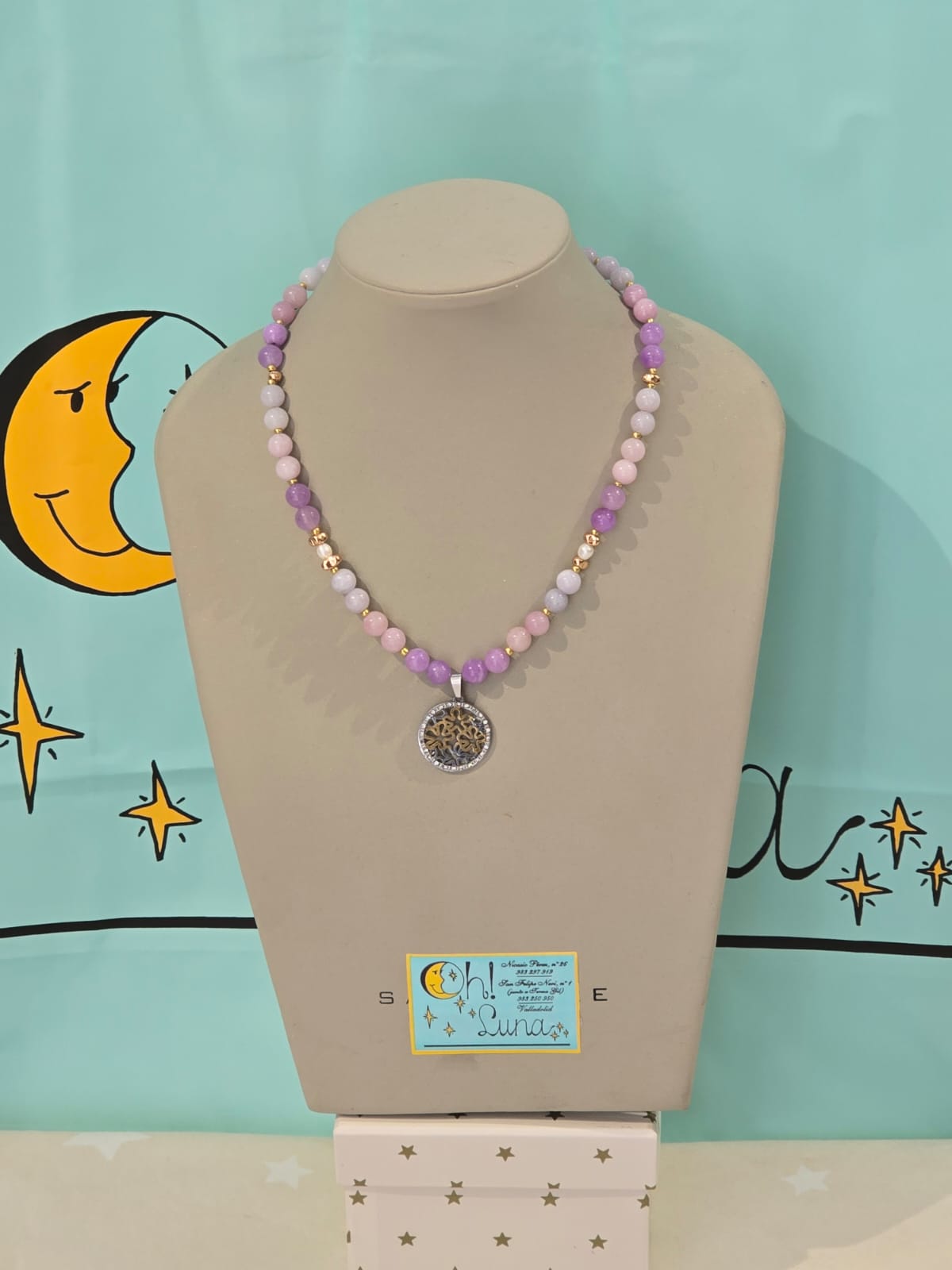 collar piedras naturales morganit