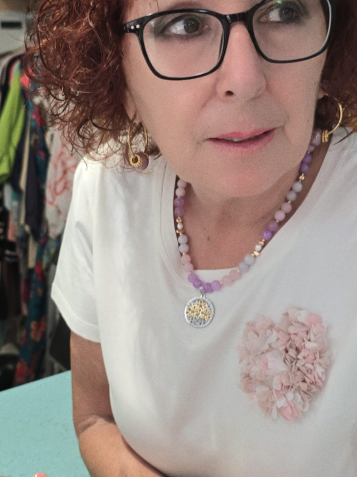 Collar piedras naturales de morganita - Imagen 2