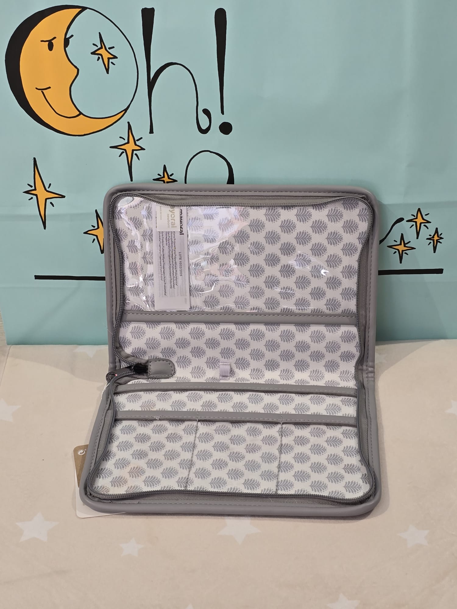 Portadocumentos bebé hojas gris - Imagen 2